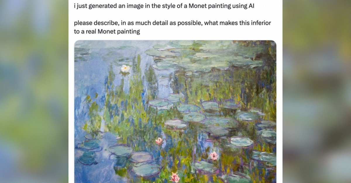 Cộng đồng mạng ùa vào chê tranh AI vô hồn, kém cỏi: hóa ra đây là tranh Monet thật đang treo trong bảo tàng Đức