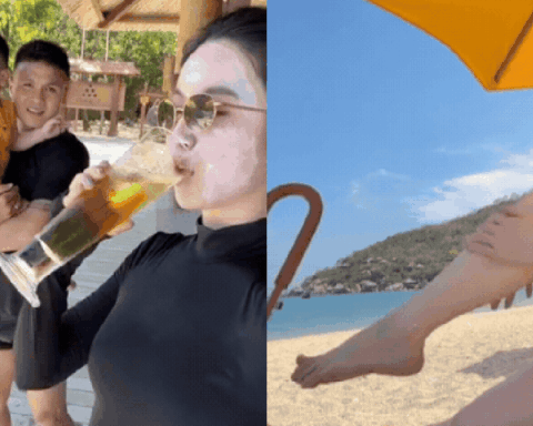 Chu Thanh Huyền diện bikini sexy đi biển nhưng màu da mặt và cổ cực lệch tông mới gây bàn tán