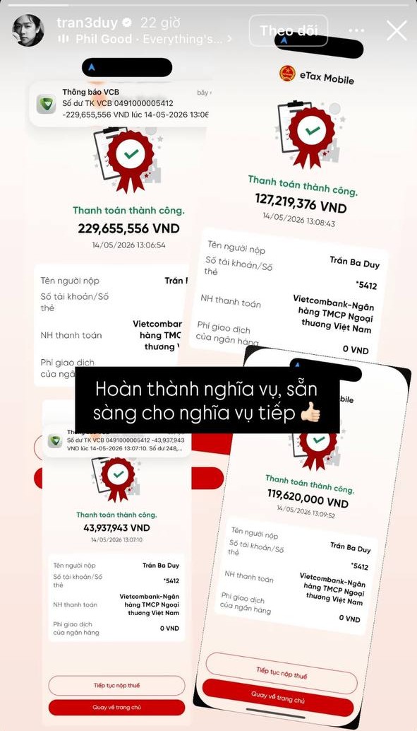 Một KOL vừa khoe đóng thuế hơn 500 triệu đồng, ảnh chụp màn hình rõ ràng công khai- Ảnh 1.