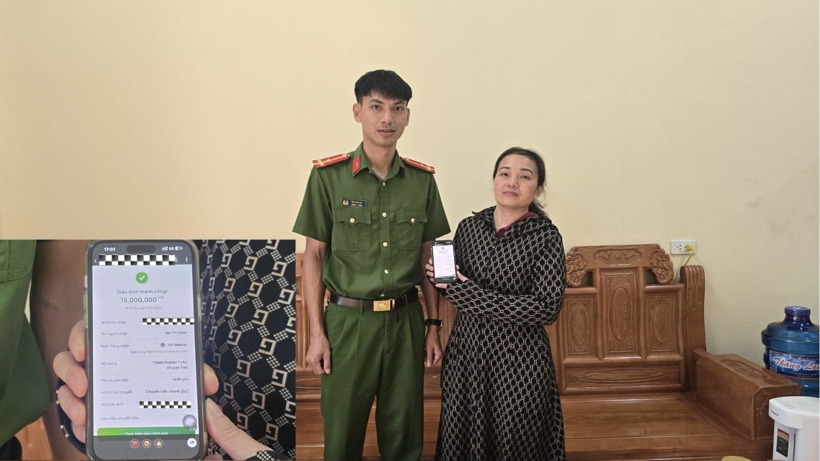 Người phụ nữ SN 1983 có giao dịch 15 triệu đồng với tài khoản mở tại Vietcombank, Công an vào cuộc xác minh dòng tiền- Ảnh 1.