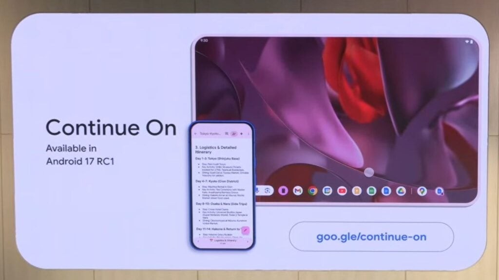 Google thêm Continue On vào Android 17: chuyển sang tablet, mọi thứ vẫn nguyên chỗ - Ảnh 1.