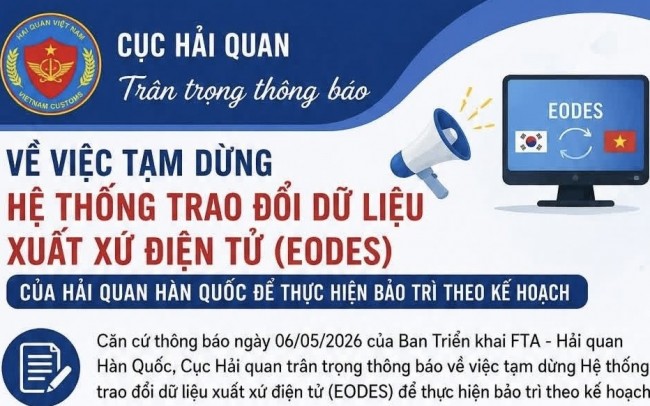 Hải quan lưu ý doanh nghiệp, 3 đợt tạm dừng trao đổi dữ liệu xuất xứ Việt Nam - Hàn Quốc