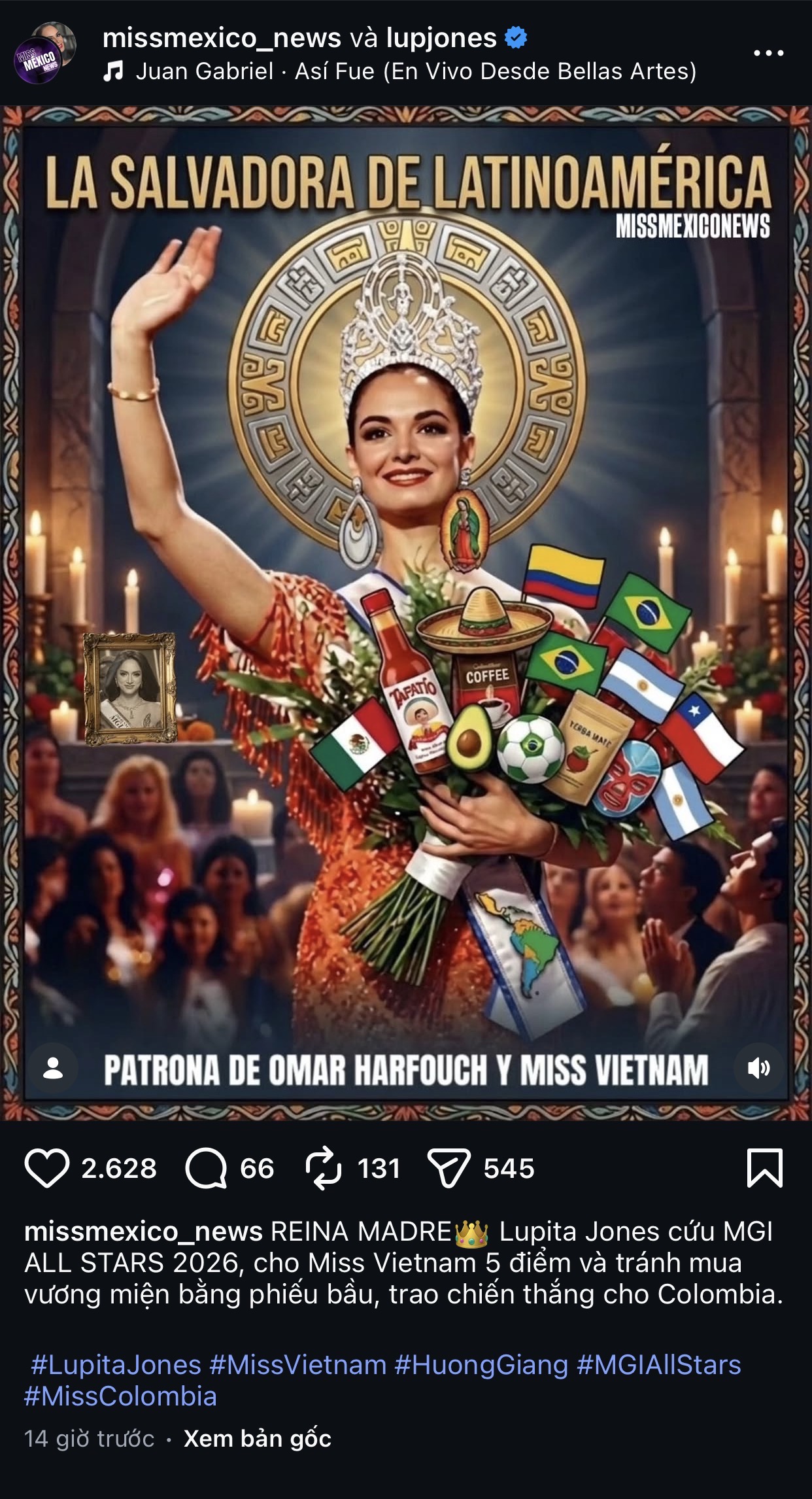 Phẫn nộ nhất MXH lúc này: Giám khảo Lupita đăng ảnh chế như hình thờ Hương Giang, đáp trả drama 5 điểm ở chung kết Miss Grand- Ảnh 3.