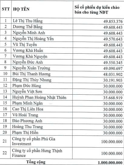 22 nhà đầu tư tham gia đợt chào bán 1 tỷ cổ phiếu riêng lẻ của NCB - Ảnh 1.