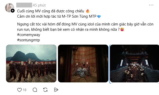 Trend “đóng MV Sơn Tùng nhưng giấu tới giờ mới kể” đang viral khắp MXH: Ai cũng có một vai trong Come My Way- Ảnh 10.