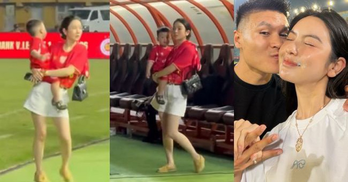 “Cam thường” bóc nhan sắc Chu Thanh Huyền: Bế con đến “vẹo sườn” vẫn xinh đẹp cùng Quang Hải ăn mừng chức vô địch
