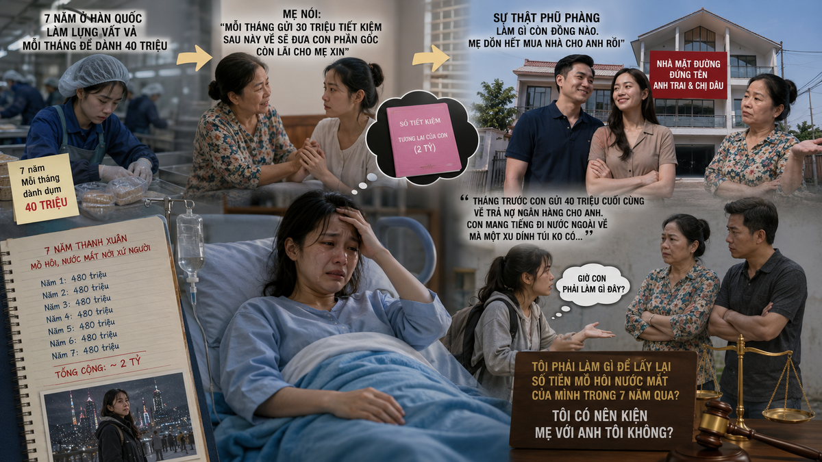 Bị mẹ lấy sạch tiền lương 7 năm cho anh trai mua nhà, phải làm sao?