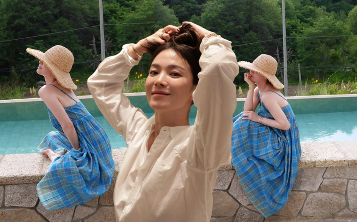 Song Hye Kyo khoe trọn làn da tuổi 45 mọng collagen dưới bể bơi đầy nắng: Chăm uống 3 loại nước “kem chống nắng tự nhiên” bảo sao chống già ngoạn mục!