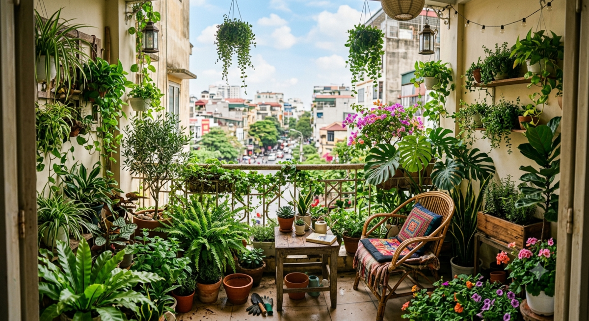 Cách đơn giản giảm nhiệt cho ban công ngày nắng nóng