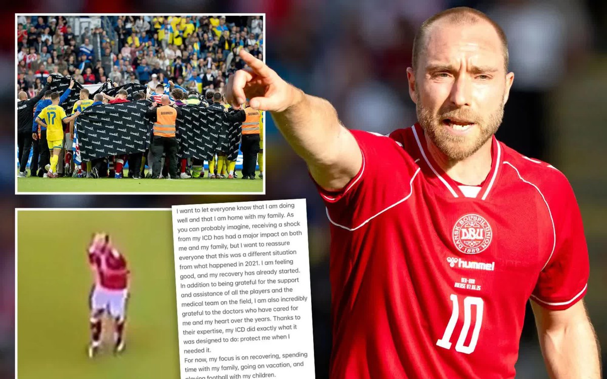 Christian Eriksen lên tiếng sau sự cố ngã gục trên sân