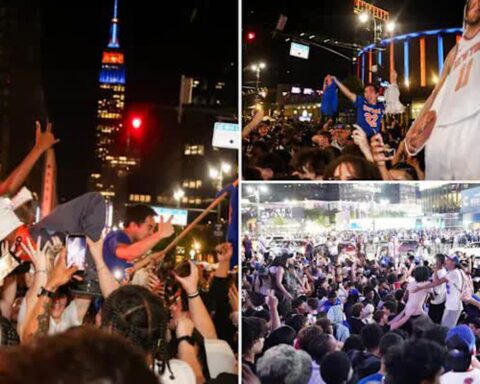 Tối nay khai mạc vẫn chưa ai quan tâm: Khung cảnh toàn dân xuống phố ăn mừng tại thành phố New York, nhưng không phải vì World Cup