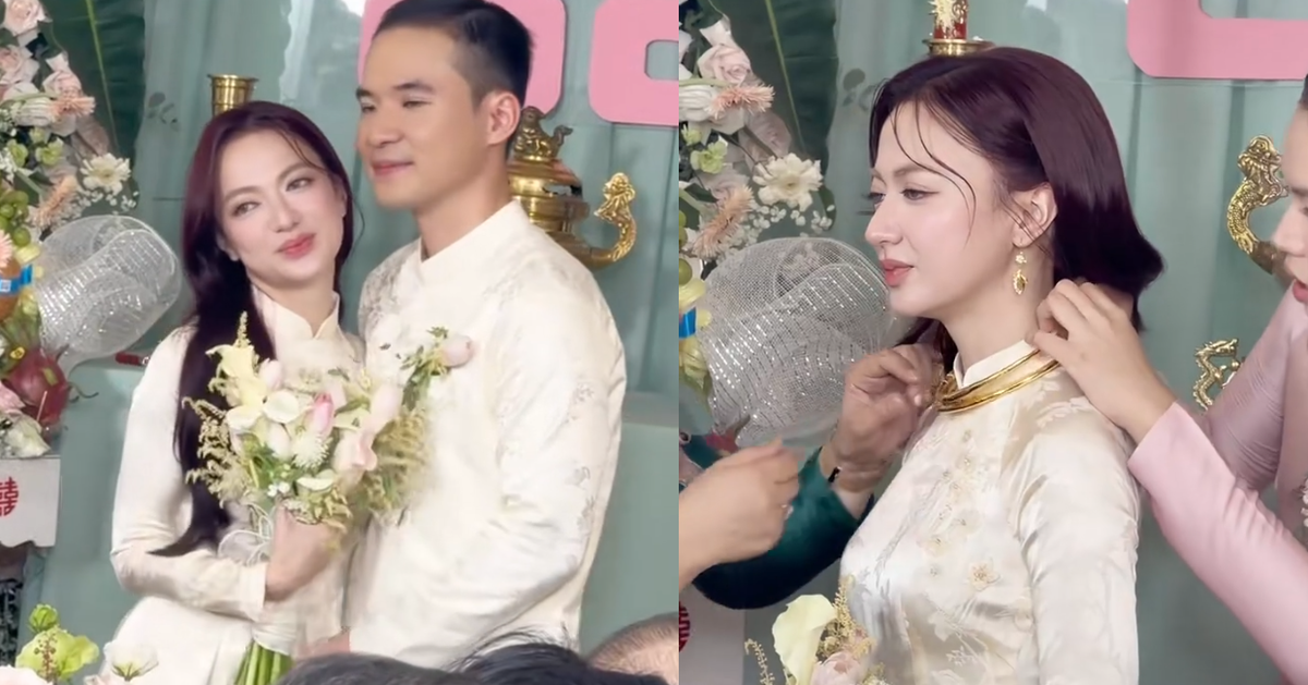Xuân Nghi và chồng Việt kiều tổ chức lễ cưới sáng nay: Cô dâu cười tươi rói nhận sính lễ vàng!