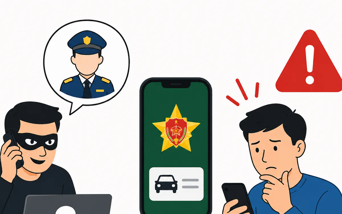 Cảnh giác thủ đoạn giả danh cán bộ đăng kiểm hỗ trợ tích hợp giấy tờ xe trên VNeID để chiếm đoạt tài sản