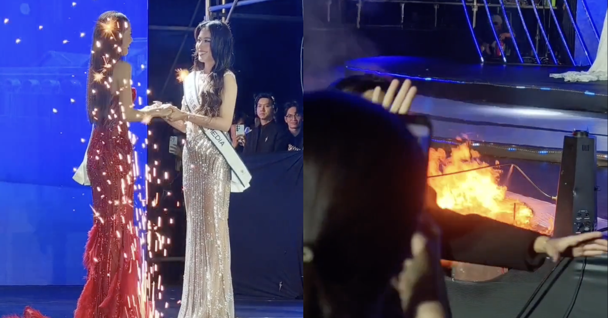 Sân khấu Miss Cosmo TP. HCM bốc cháy khi Nam Anh đăng quang