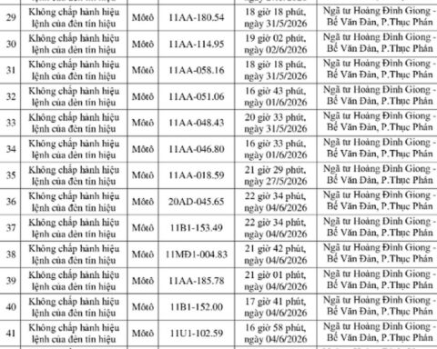 250 chủ xe bị phạt nguội theo Nghị định 168 giữa tháng 6 khẩn trương nộp phạt