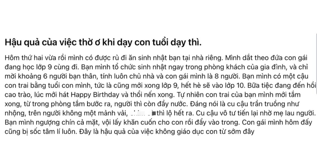 Hình ảnh sững người ở tiệc sinh nhật khiến bà mẹ Đồng Nai gấp gáp cảnh báo: Đừng thờ ơ khi dạy con tuổi dậy thì