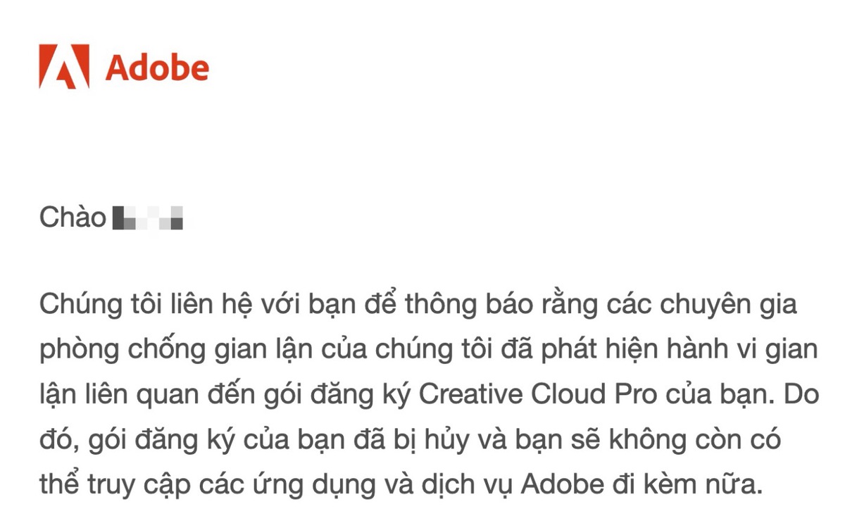 Người dùng Việt dùng Adobe bản quyền vẫn bị khoá tài khoản