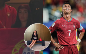Nàng WAG Georgina diện đầm xẻ sâu nóng bỏng sang Mỹ cổ vũ Ronaldo nhưng siêu sao lại “tắt tiếng”, bị chấm 6,3 điểm