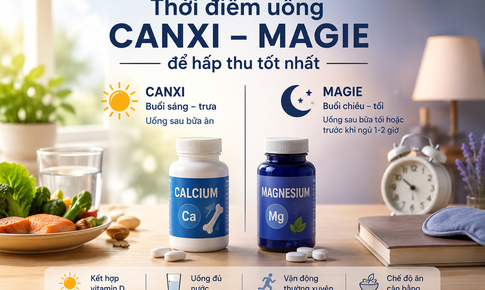 Canxi và magie nên uống lúc nào để phát huy tối đa hiệu quả?
