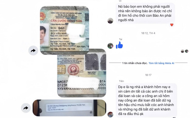 Lao động Việt bị bắt giữ, đòi 400 triệu đồng tiền chuộc tại Đài Loan: Gia đình nhận loạt video tra tấn, hoảng loạn khi nhận Lao động Việt bị bắt giữ, đòi 400 triệu đồng tiền chuộc tại Đài Loan: Gia đình nhận loạt video tra tấn, hoảng loạn khi nhận