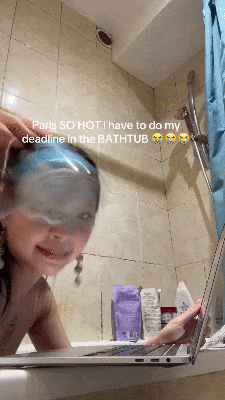 Du học sinh Việt tại Pháp bật chế độ tránh nóng kỷ lục: Ngồi trong toilet chạy deadline, buộc túi đá trước quạt - Ảnh 4.