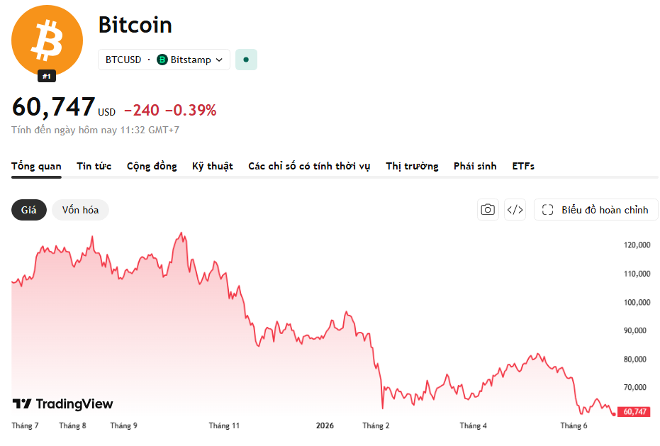 Bitcoin rơi xuống thấp nhất 20 tháng, các cá voi ồ ạt 