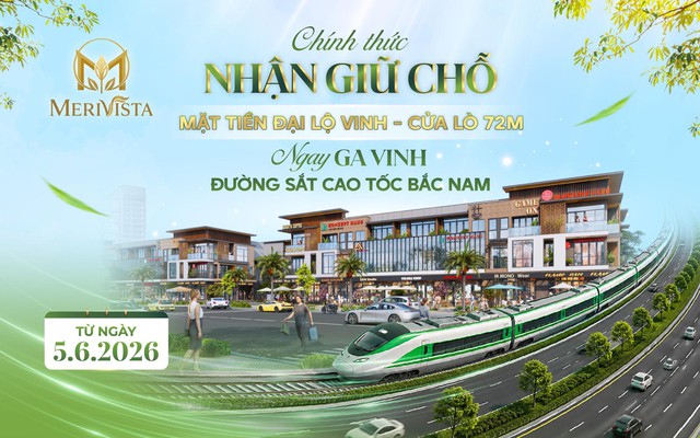 Merivista nhận giữ chỗ: Tâm điểm đầu tư tại ga Vinh đường sắt cao tốc Bắc Nam