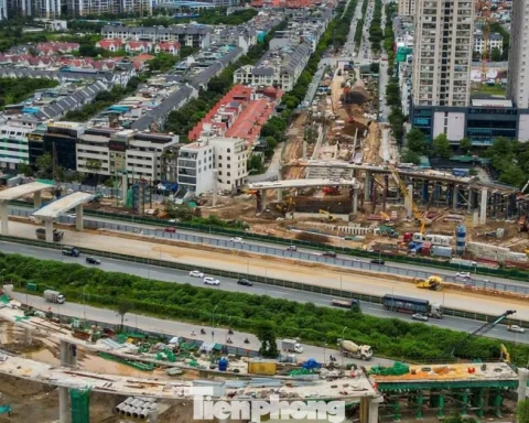 Toàn cảnh nút giao gần 2.400 tỷ đồng đang thành hình ở cửa ngõ phía Tây Hà Nội