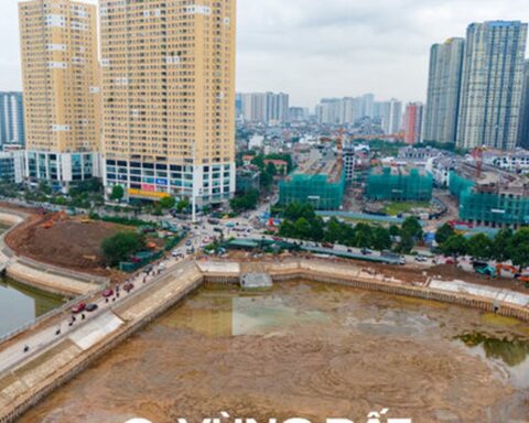 Toàn cảnh hồ điều hòa rộng tương đương Hồ Gươm tạo dấu ấn quan trọng trên trục đường Tố Hữu
