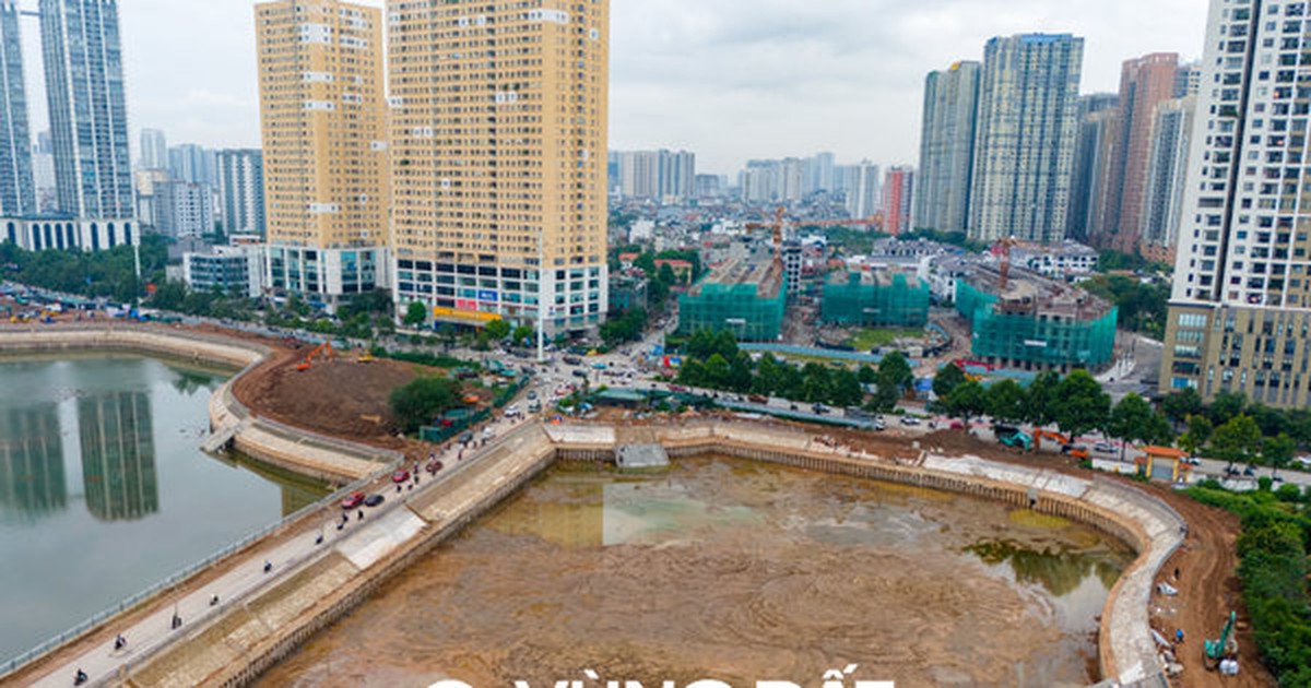 Toàn cảnh hồ điều hòa rộng tương đương Hồ Gươm tạo dấu ấn quan trọng trên trục đường Tố Hữu