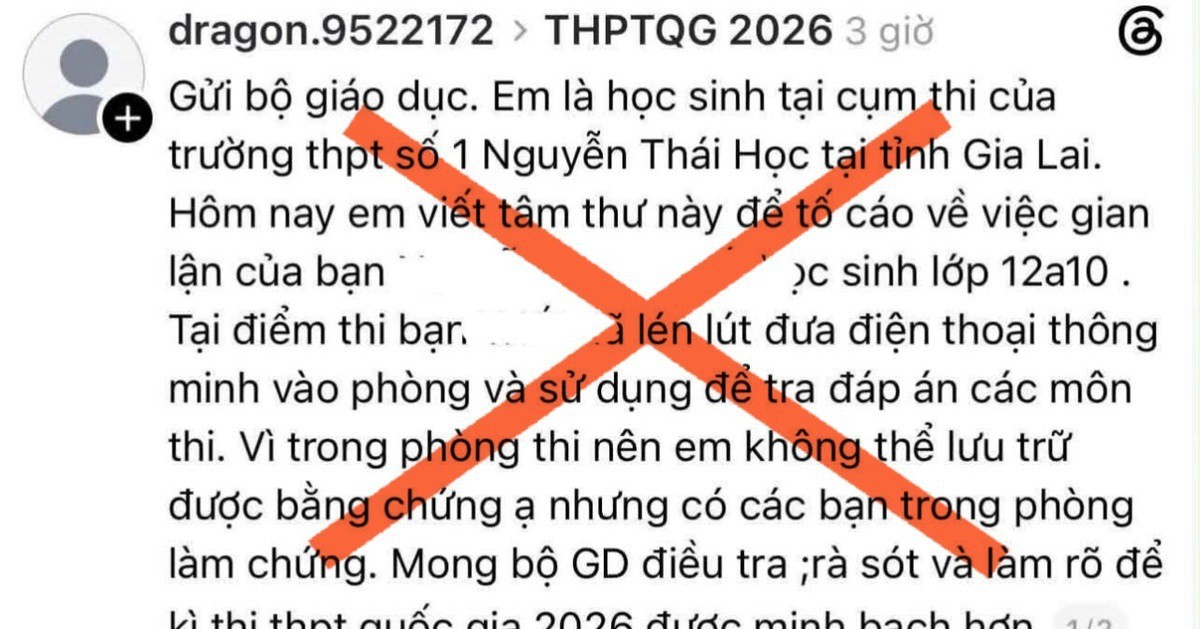 Kết quả xác minh phản ánh thí sinh dùng điện thoại trong phòng thi ở Gia Lai