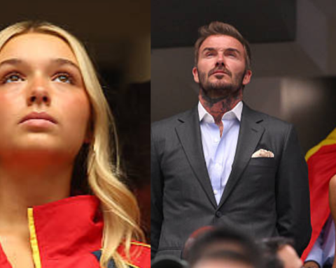 Tiểu thư Harper Beckham khoe visual sáng bừng, chiếm trọn “spotlight” trên khán đài khi cổ vũ Tây Ban Nha đấu Pháp