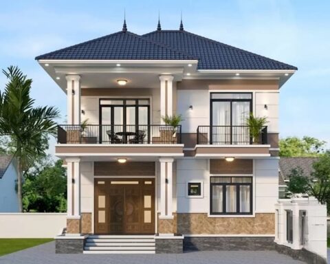 Chi phí xây nhà 2 tầng mái Nhật 80m² bao nhiêu?
