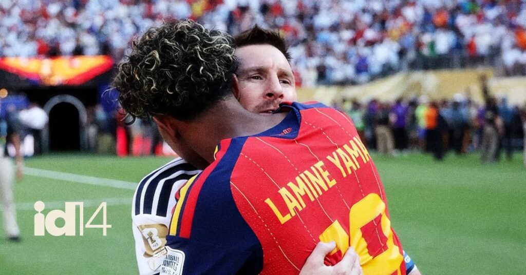 19 năm sau bức ảnh trong chậu tắm: Yamal nâng cúp vàng ngay trước mắt Messi