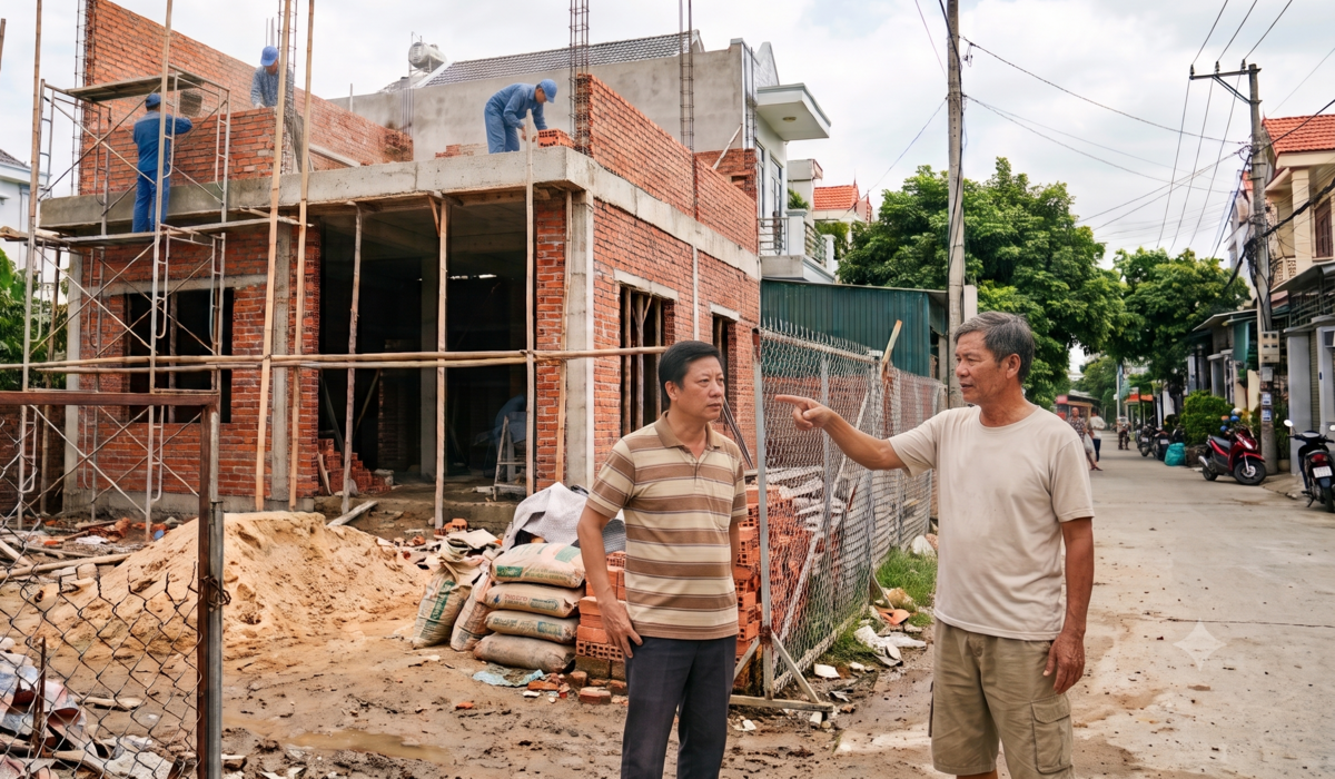 Hàng xóm chỉ cho xây 2 tầng vì sợ che cửa sổ, tôi xây ‘trộm’ lúc họ du lịch