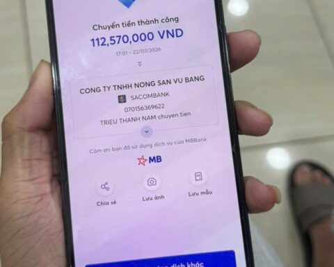 Giao dịch thành công 112.573.000 đồng đến tài khoản MBBank, Lê Vũ Bằng SN 1996 ngay lập tức trình báo công an