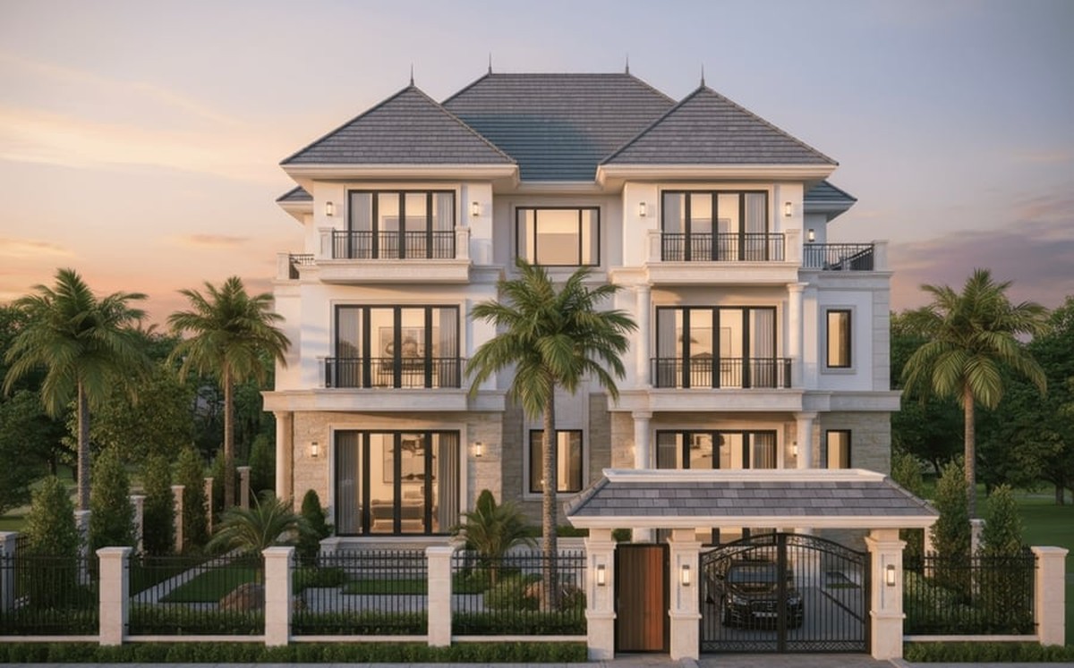 Chi phí xây nhà 3 tầng mái Thái 80m² bao nhiêu?