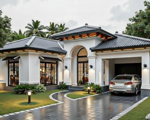 Chi phí xây nhà mái Nhật 1 tầng 4 phòng ngủ 120m² bao nhiêu?