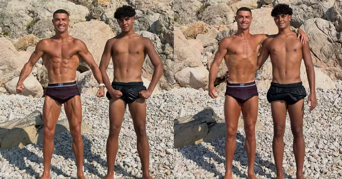 Ronaldo gây choáng khi đọ cơ bắp cùng con trai 16 tuổi giữa tin đồn đám cưới, vóc dáng cao lớn của người thừa kế đế chế tỷ đô chiếm trọn spotlight