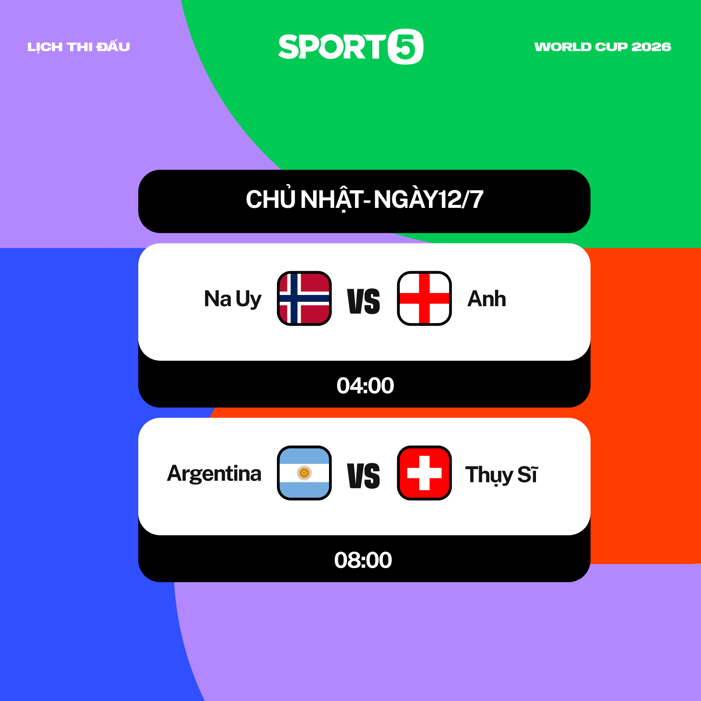 Cực nóng lịch thi đấu tứ kết World Cup 2026 ngày 12/7: Messi và Argentina đối đầu Thuỵ Sĩ, Haaland có đủ sức 