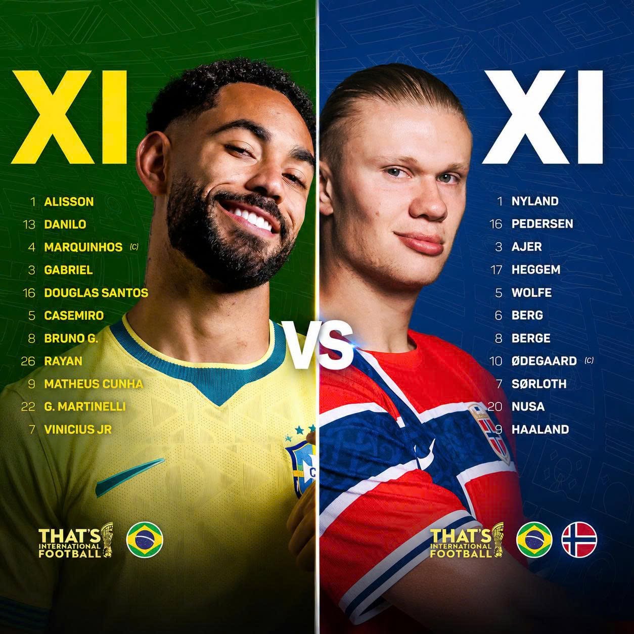 Diễn biến Brazil vs Na Uy: "Quái vật" Haaland thách thức bản lĩnh "Vũ công Samba" - Ảnh 1.