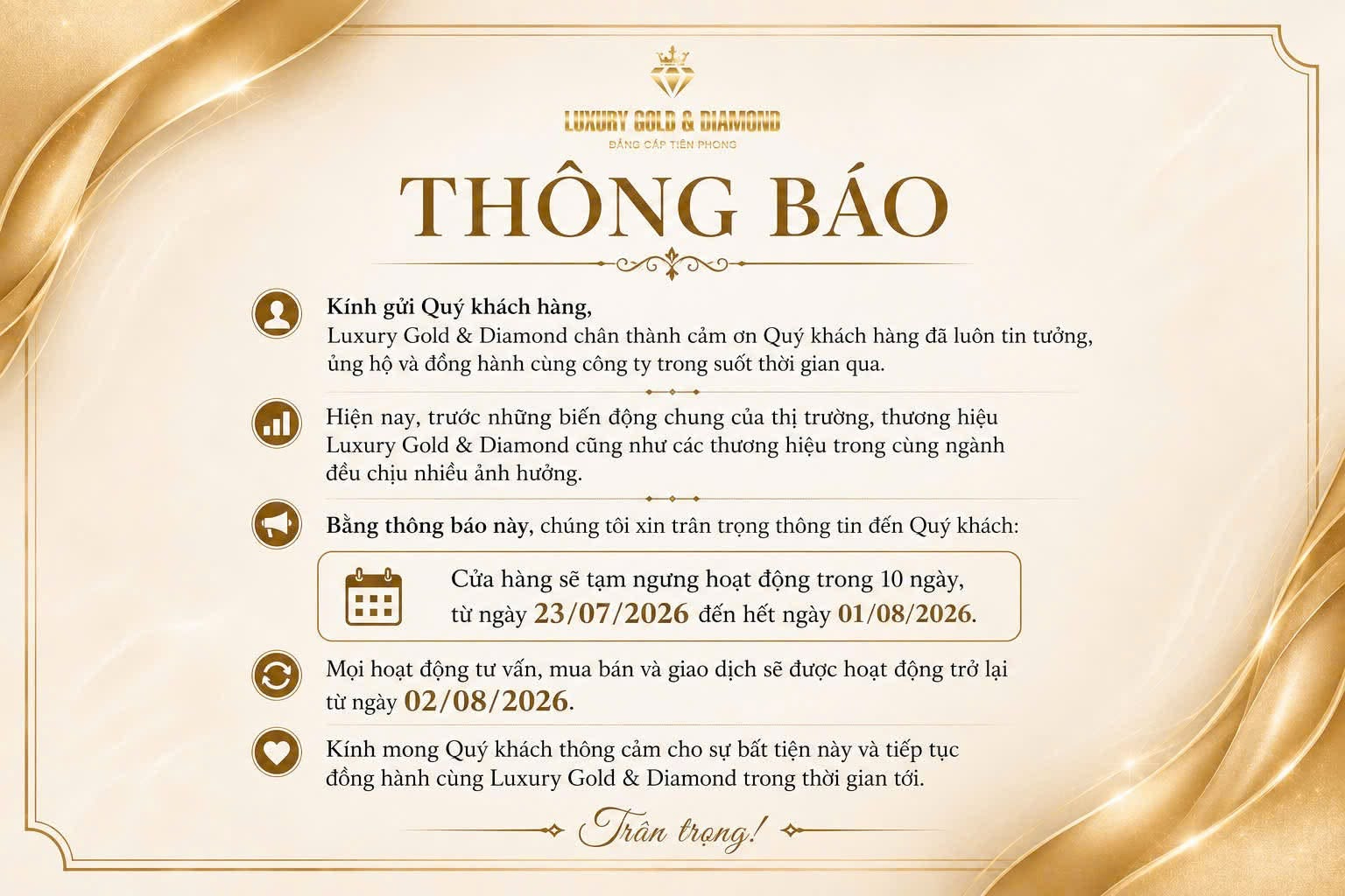 Nhà tài trợ vương miện cho Sen Vàng tại Miss Grand Vietnam và Miss World Vietnam tạm ngưng hoạt động trong 10 ngày- Ảnh 1.