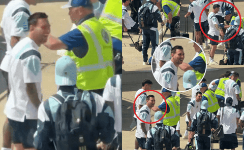Video: Messi "cười không nhặt được mồm" khi bị kiểm tra an ninh cực gắt, không có đặc cách dành cho GOAT ở World Cup 2026- Ảnh 1.