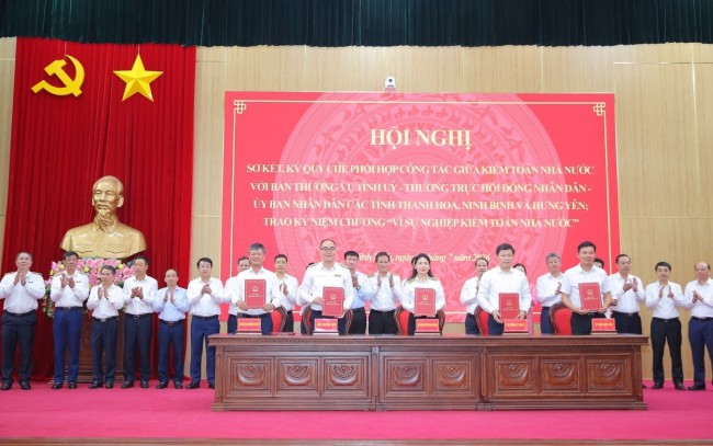 Kiểm toán Nhà nước ký Quy chế phối hợp với Thanh Hóa, Ninh Bình và Hưng Yên