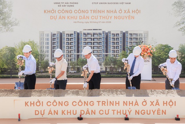 Khởi công khu nhà ở xã hội quy mô gần 1.000 căn tại Khu đô thị Vlasta – Thủy Nguyên- Ảnh 1. Khởi công khu nhà ở xã hội quy mô gần 1.000 căn tại Khu đô thị Vlasta – Thủy Nguyên- Ảnh 1.