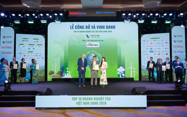 ECOBA góp mặt Top 10 ESG Việt Nam Xanh ngành Xây dựng 2026