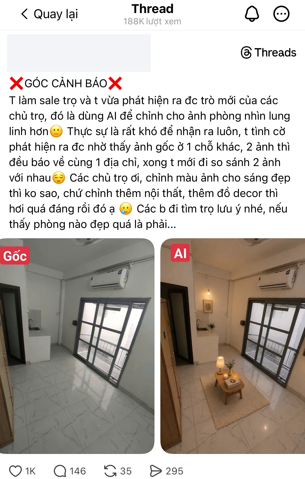 "Pháp sư AI" đại náo thị trường phòng trọ: Ảnh quảng cáo long lanh như Pinterest, khách xem ngoài đời ôm đầu vỡ mộng- Ảnh 1.