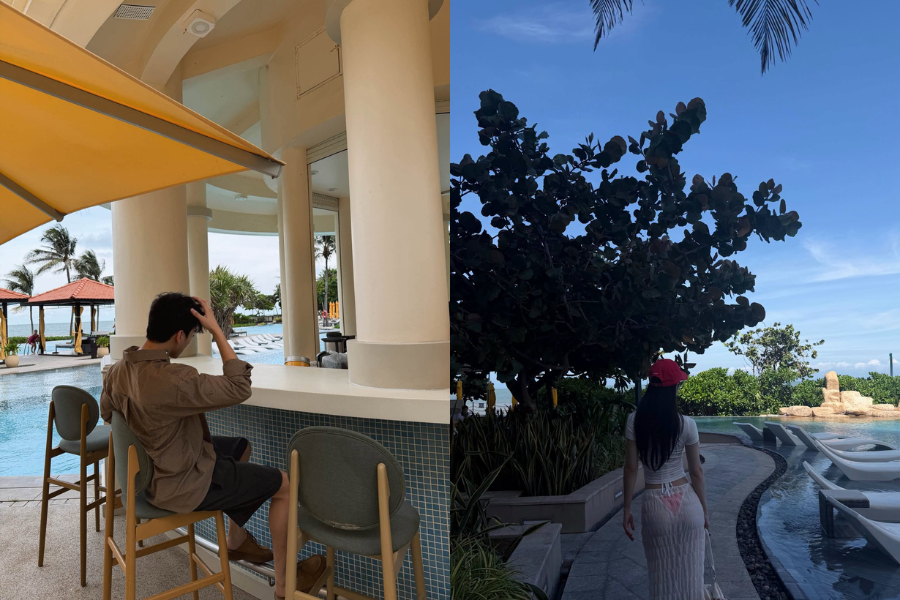 Cặp đôi Vbiz tưởng đã toang nay nghi vấn du lịch làm lành, bộ ảnh ở resort để lộ chi tiết đáng ngờ- Ảnh 1.