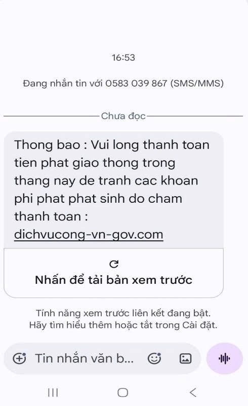Nhận được tin nhắn SMS có nội dung này, người dân cần báo ngay cho cơ quan công  an- Ảnh 1.