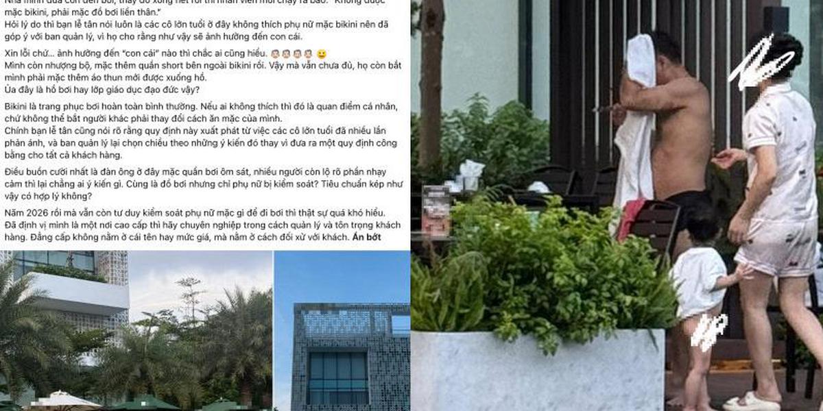 Xôn xao bài đăng về quy định ở một khách sạn nổi tiếng Hà Nội: “Không được mặc bikini xuống hồ bơi”, dân mạng tranh cãi trái chiều